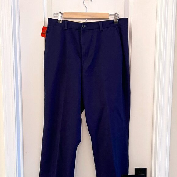 NWT Dockers Navy Go Khaki Flat Front Classic Fit in Size 12 Long - Picture 1 of 6